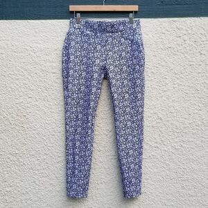 MICHAEL Michael Kors black and white floral stretchy pull on ankle pants medium